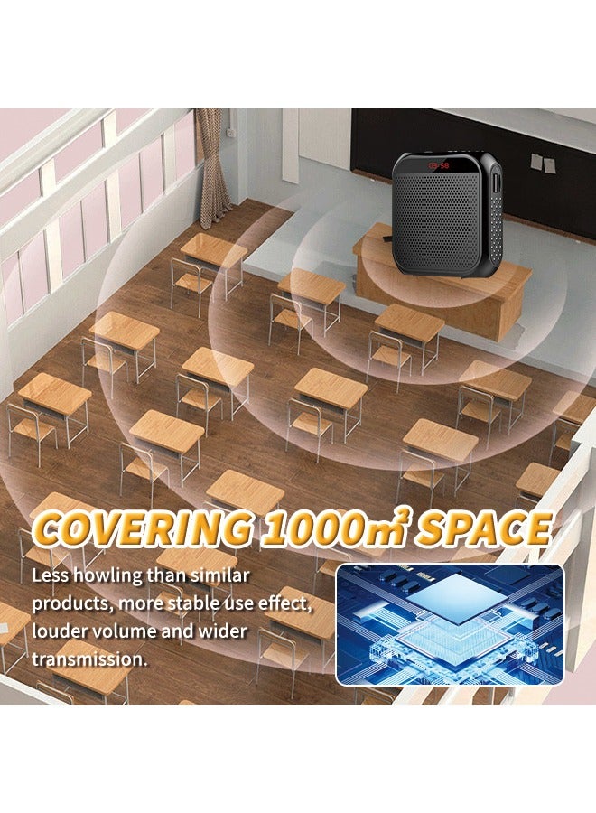 Professional Portable Voice Amplifier With 10-Day Battery Life, Ultra-Thin Design Speaker With Adjustable Belt, Intelligent Anti-Howling Loudspeaker, Perfect for Teaching, Tour Guide Explanation, Co - Image 3